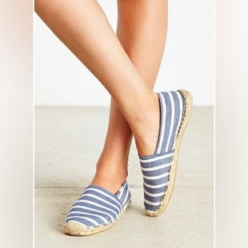 Soludos Original Espadrille Classic Stripe Light Navy White - 7
